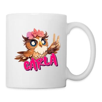 CARLA - Beau nom de fille avec hibou mignon - Mug blanc - blanc - Droite