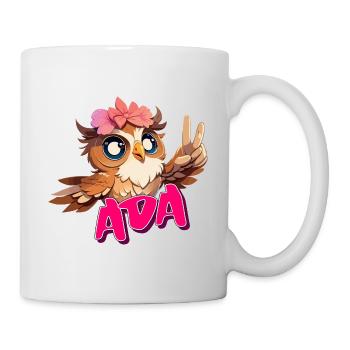 ADA - Schöner Mädchen Name mit süßer EULE - Tasse - Weiß - Rechts