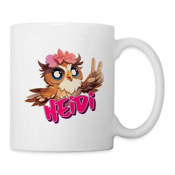 HEIDI - Beau nom de fille avec hibou mignon - Mug blanc - blanc - Droite