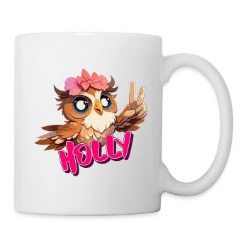 HOLLY - Schöner Mädchen Name mit süßer EULE - Tasse - Weiß - Rechts