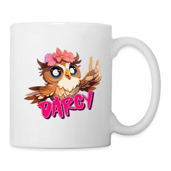 DARCY - Beautiful girl name with cute OWL - Mug - white - Right