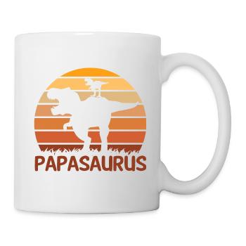 Papa Père Dino Dinosaure Papasaurus - Mug blanc - blanc - Droite