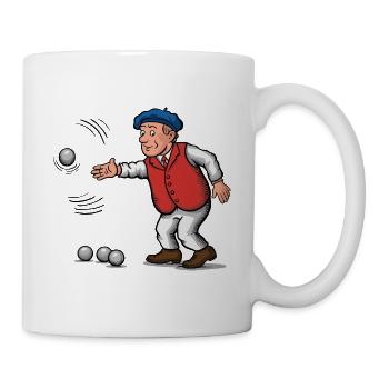 Franzose spielt Petanque für einen Petanque - Tasse - Weiß - Rechts