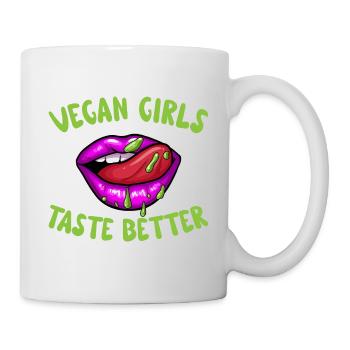 Vegan Girls taste better Grafik - Tasse - Weiß - Rechts