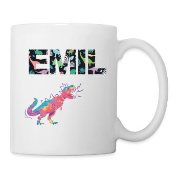 EMIL - Beautiful boy name with dinosaur - Mug - white - Right