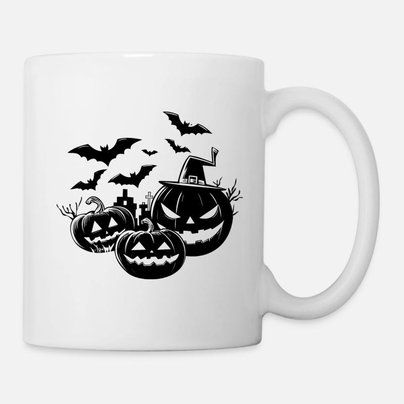 Halloween en noir et blanc - Mug blanc - blanc