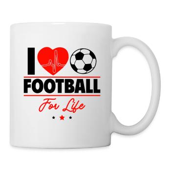 I love football for life - Mug - white - Right