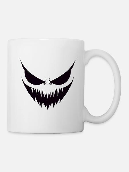 halloween, visage terrifiant pour la fête, peur - Mug blanc - blanc