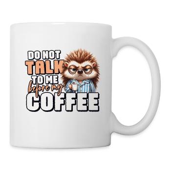Grumpy hedgehog with coffee - Mug - white - Right
