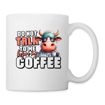 Vache fatiguée avec du café - Mug blanc - blanc - Droite