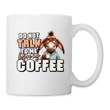 Grumpy donkey with coffee - Mug - white - Right
