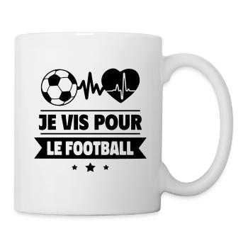 je vis pour le football coeur,foot,Football - Mug blanc - blanc - Droite