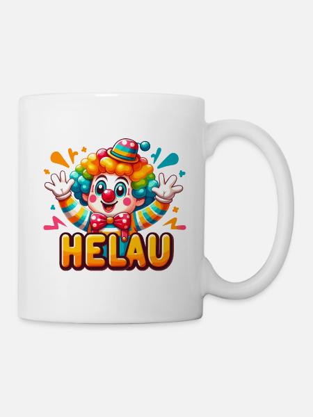 Karneval Clown Helau Konfetti Kostüm Rosenmontag - Tasse - Weiß