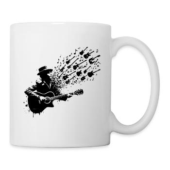 Gitarre Musik Akustik Graffiti Noten Lied Musiker - Tasse - Weiß - Rechts