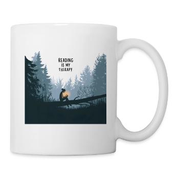 La lecture est ma thérapie – Livres et relaxation - Mug blanc - blanc - Droite