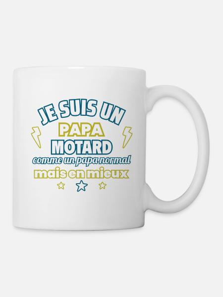 Papa MOTARD,cadeau fête des pères,Humour moto,Moto - Mug blanc - blanc