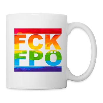 FCK FPÖ - LGBTQ - Zeichen setzen gegen Rechts - Tasse - Weiß - Rechts