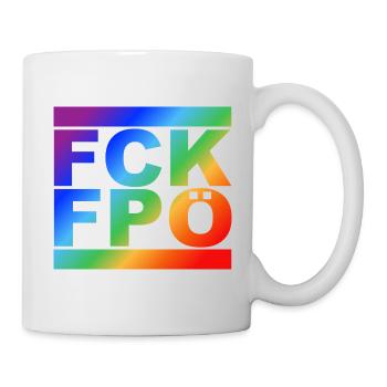 FCK FPÖ - LGBTQ - Zeichen setzen gegen Rechts - Tasse - Weiß - Rechts