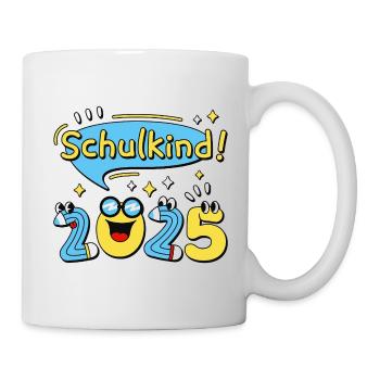 Schulkind 2025 Einschulung Schulanfang - Tasse - Weiß - Rechts