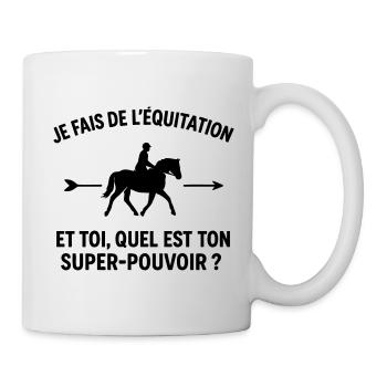 Je fais de l'équitation cheval chevaux cavalier - Mug blanc - blanc - Droite