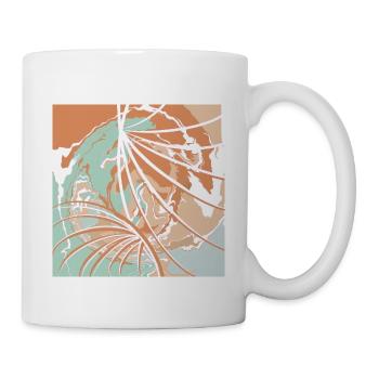 Voyage, amour, globe-trotters, abstraits et colorés - Mug blanc - blanc - Droite
