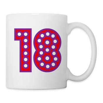 18. 18 YEARS OLD. 18th ANNIVERSARY. 18 BIRTHDAY. - Mug - white - Right
