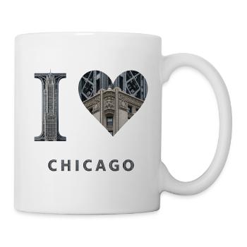 CHICAGO – Architectural Steel Lettering - Tasse - Weiß - Rechts