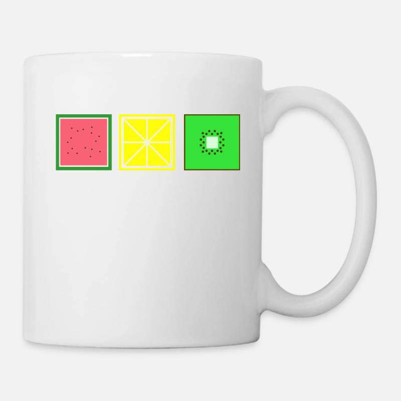 DIGITAL - Pixel FRUIT Melon - Citron - Kiwi - Mug blanc - blanc