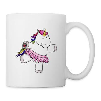 dessin animé de danse arc-en-licorne - Mug blanc - blanc - Droite
