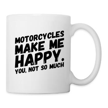 funny motorcycle saying BIKES MAKE ME HAPPY - Mug - white - Right