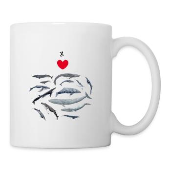 Les baleines aiment - J'adore les baleines - Baleines - Mug blanc - blanc - Droite