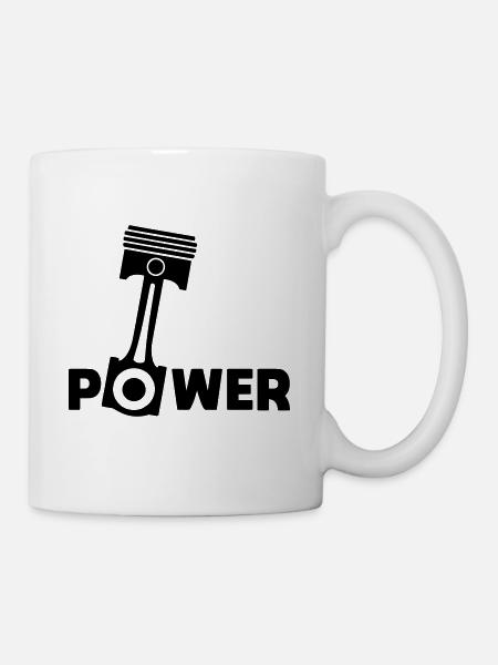 Piston Power Motor Kolben Kraft - Tasse - Weiß