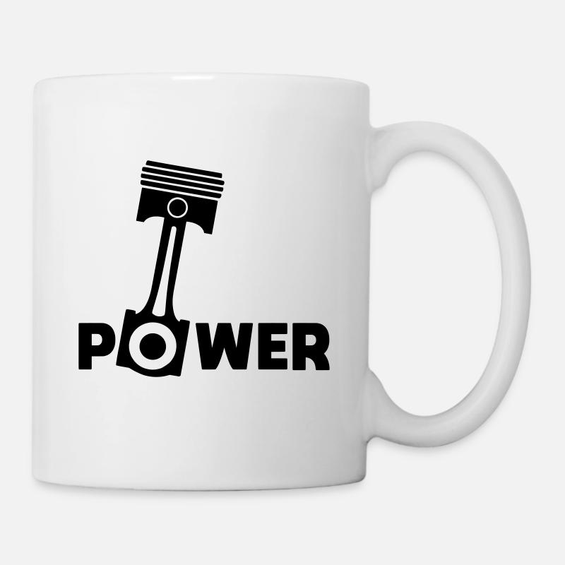 Piston Power Motor Kolben Kraft - Tasse - Weiß