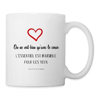 Citation de Antoine de Saint Exupéry - Mug blanc - blanc - Droite