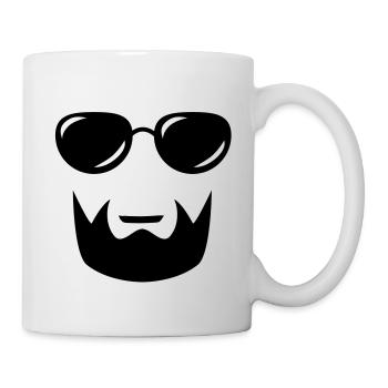 sunglasses beard - Mug blanc - blanc - Droite