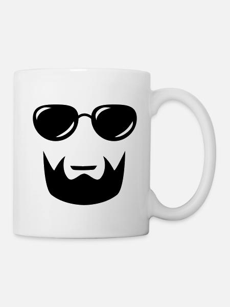 sunglasses beard - Tasse - Weiß