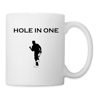 Golf hole in one golfer tee outline gift - Mug - white - Right