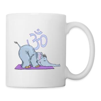 The elephant tries the forward bend - Mug - white - Right
