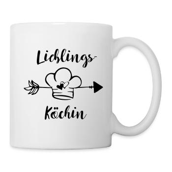 Lieblingsköchin Küche Köchin Koch Spruch Geschenk - Tasse - Weiß - Rechts