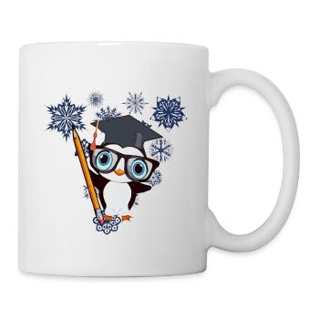 Pingouin d'hiver - Mug blanc - blanc - Droite