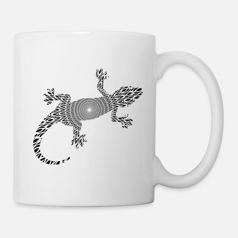Gecko Mandala - Tasse - Weiß