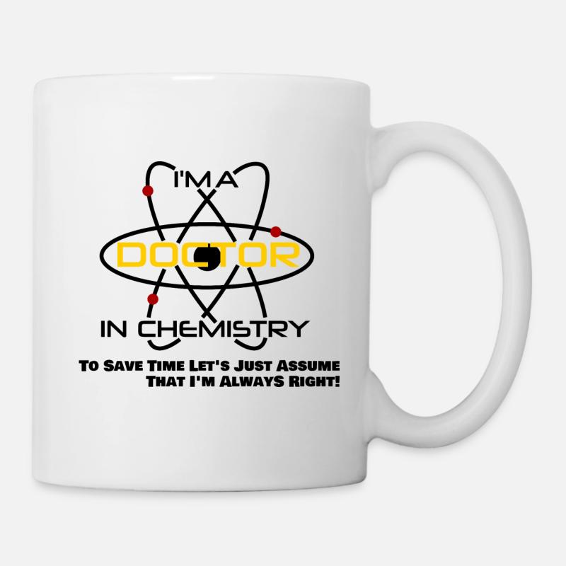 Doctor Chemistry PhD Idée Cadeau Chimiste Diplômé - Mug blanc - blanc