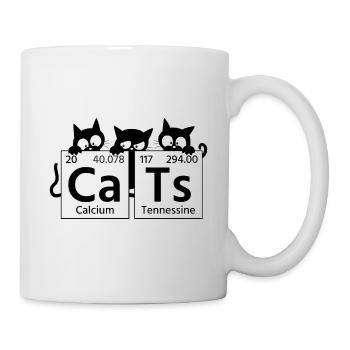 Niedliches Cats Periodensystem für Katzenliebhaber - Tasse - Weiß - Rechts