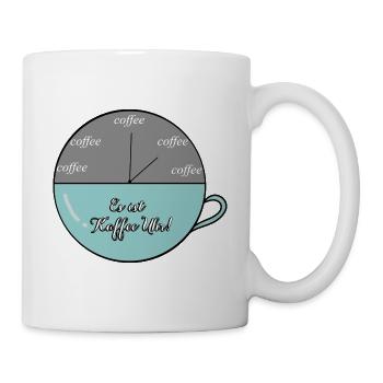 Es ist Kaffee Uhr Tasse lustig witzig Geschenk - Tasse - Weiß - Rechts