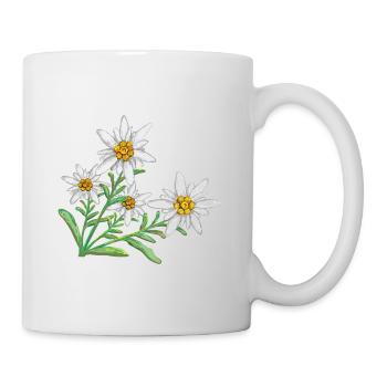 Edelweiss in den Alpen - Tasse - Weiß - Rechts
