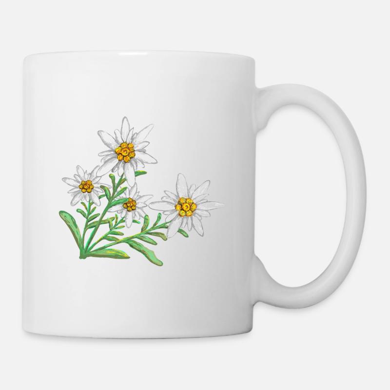 Edelweiss in den Alpen - Tasse - Weiß