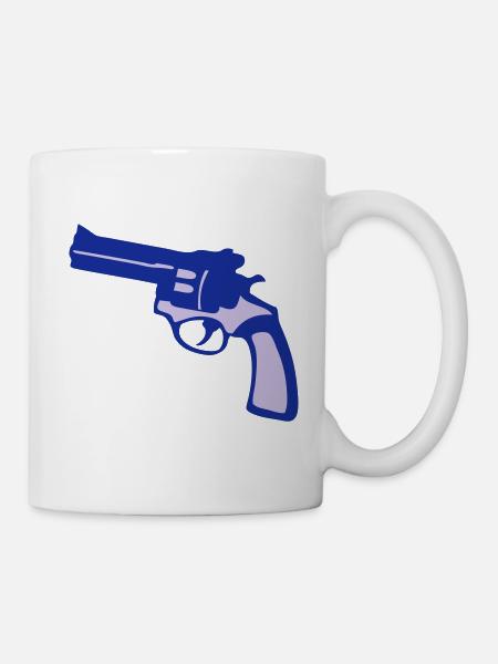 Pistole Revolver Pistole - Tasse - Weiß
