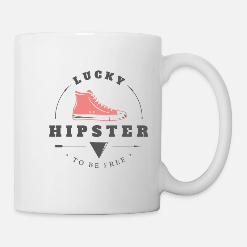 Hipster chanceux - Mug blanc - blanc