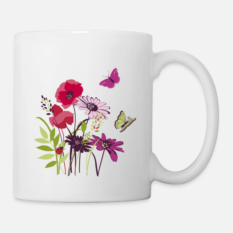 Fleurs - Mug blanc - blanc