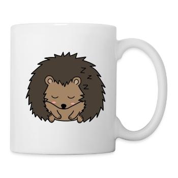 Schlafender Igel - Tasse - Weiß - Rechts